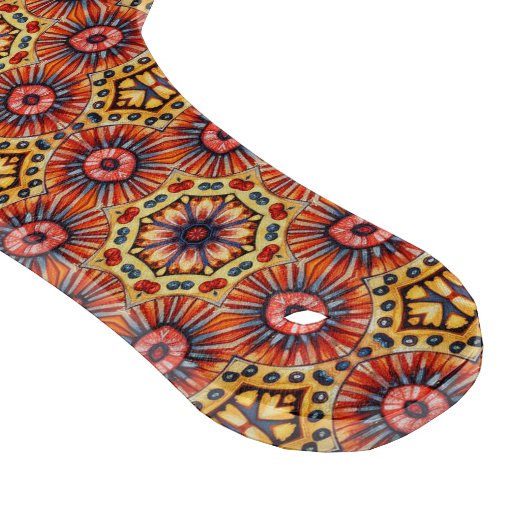 Terracotta Sun Tile - Bold Folk Mandala Design Schneidebrett (Ecke)