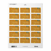 Terracotta Sunflores Wildblumen Save the Date Adressaufkleber (Vorne)