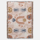 Terracotta Sunrise: Boho Harmony, Blush Pink Decke (Vorderseite Vertikal)