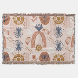 Terracotta Sunrise: Boho Harmony, Blush Pink Decke