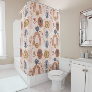 Terracotta Sunrise: Boho Harmony, Blush Pink Duschvorhang