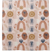 Terracotta Sunrise: Boho Harmony, Blush Pink Duschvorhang (Vorderseite)