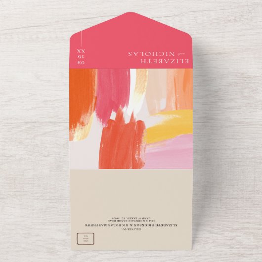 Terracotta Sunrise | Boho Wedding All In One Einladung (Außenbereich)