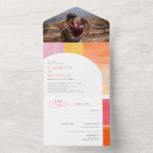 Terracotta Sunrise | Boho Wedding All In One Einladung (Innen Boden)