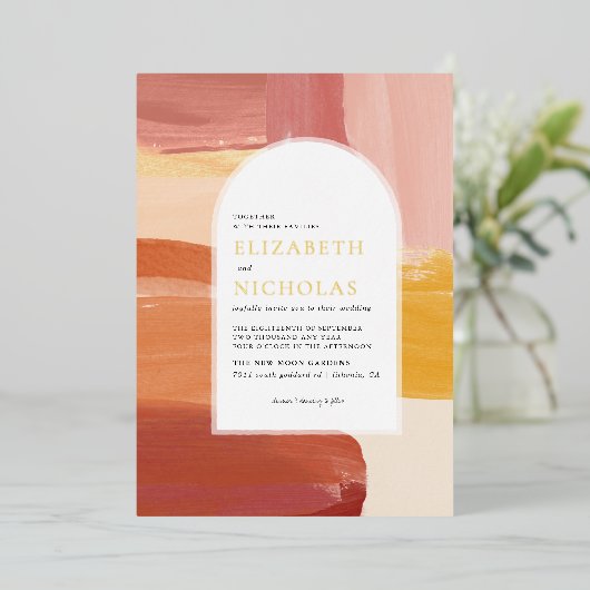 Terracotta Sunrise | Einladung von Boho (Stehend vorne)