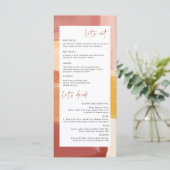 Terracotta Sunrise | Hochzeitsmenü Menükarte (Stehend Vorderseite)