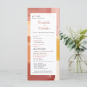 Terracotta Sunrise | Hochzeitsprogramm Menükarte (Stehend Vorderseite)