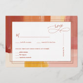 Terracotta Sunrise | HochzeitsrSVP Folieneinladung (Vorderseite)