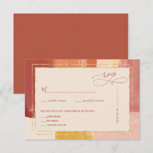 Terracotta Sunrise HochzeitsrSVP RSVP Karte
