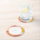 Terracotta Sunrise | Monografische Hochzeit Runder Pappuntersetzer (Vor Ort)