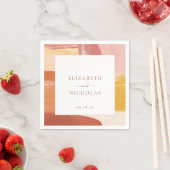 Terracotta Sunrise | Monogram Wedding Napkins Serviette (Beispiel)