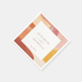 Terracotta Sunrise | Monogram Wedding Napkins Serviette (Ecke)