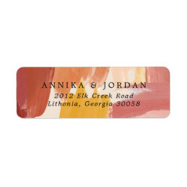Terracotta Sunrise Wedding Address Label