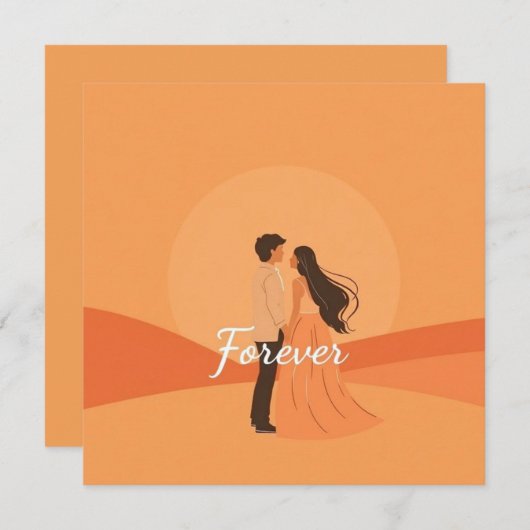 Terracotta Sunset  Einladung (Vorne/Hinten)