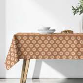 Terracotta Tablecloth Groovy 70s Flower Design Tischdecke