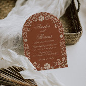 Terracotta Talavera Mexican Vintage Wedding Einladung