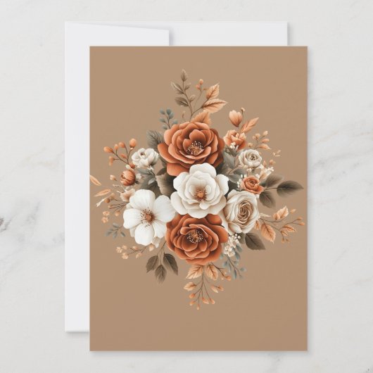 Terracotta Taupe Einladung (Rückseite)