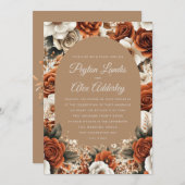 Terracotta Taupe Einladung (Vorne/Hinten)