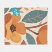 Terracotta & Teal Autumn pattern Fleecedecke (Vorderseite (Horizontal))