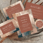 Terracotta teal painterly modern stylish wedding