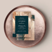 Terracotta teal painterly modern stylish wedding