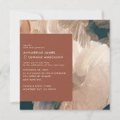 Terracotta teal painterly modern stylish wedding save the date (Vorderseite)