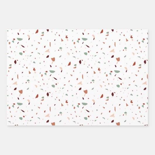 Terracotta Terrazzo Dreiecke & Punkte Moderne Geschenkpapier Set (Vorderseite)