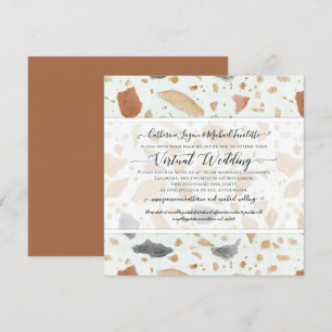 Terracotta Terrazzo Moderne, erdig Virtual Wedding Einladung