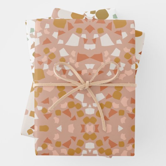 Terracotta Terrazzo Packpapier Geschenkpapier Set (Beispiel)