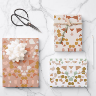 Terracotta Terrazzo Packpapier Geschenkpapier Set
