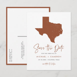 Terracotta Texas Staat Karte QR-Code Save the Date