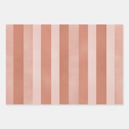 Terracotta Textured Stripes Muster Geschenkpapier Set (Vorderseite 2)