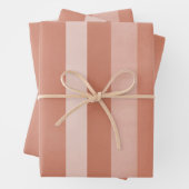 Terracotta Textured Stripes Muster Geschenkpapier Set (Beispiel)
