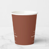 Terracotta Tiny Blume Minimal Drink Wedding Pappbecher (Links)