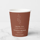 Terracotta Tiny Blume Minimal Drink Wedding Pappbecher (Vorderseite)