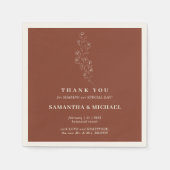 Terracotta Tiny Blume Moderne Hochzeit Serviette (Vorderseite)