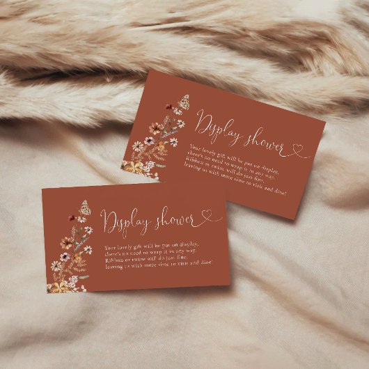 Terracotta Tiny Wildblume Babydusche Begleitkarte