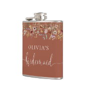 Terracotta Tiny Wildblume Brautparty Flask Flachmann (Links)