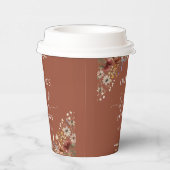 Terracotta Tiny Wildblume Brautparty Pappbecher (Rechts)