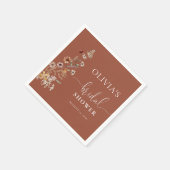 Terracotta Tiny Wildblume Brautparty Serviette (Ecke)