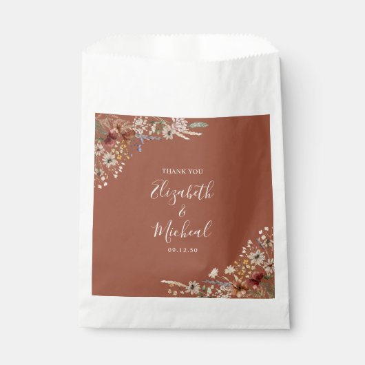Terracotta Tiny Wildblume Gastgeschenk Hochzeit Ba Geschenktütchen (Vorderseite)