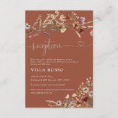 Terracotta Tiny Wildblume Hochzeitsempfang Begleitkarte (Vorderseite)