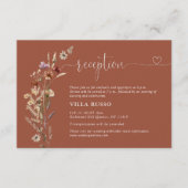 Terracotta Tiny Wildblume Hochzeitsempfang Begleitkarte (Vorderseite)