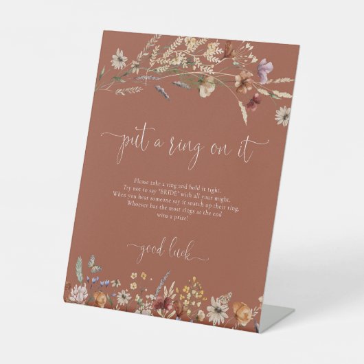 Terracotta Tiny Wildblume klingeln auf ihr Zeichen Sockelschild (Vorderseite)