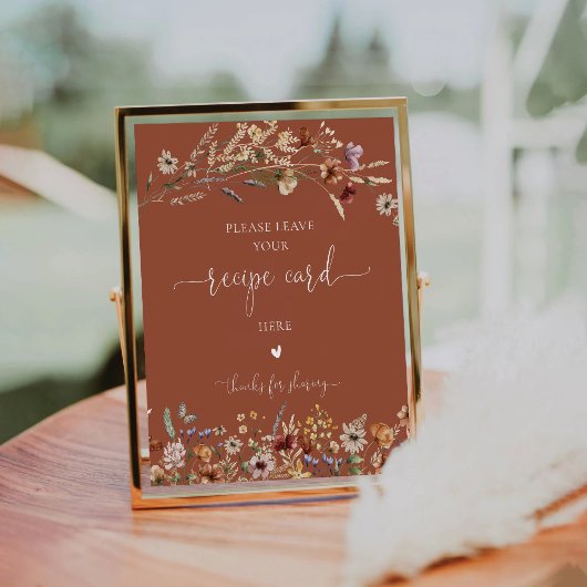 Terracotta Tiny Wildblume Rezept Karte Sockelschild