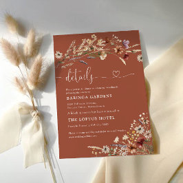 Terracotta Tiny Wildblume Wedding Details Begleitkarte