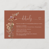Terracotta Tiny Wildblume Wedding Details Begleitkarte (Vorderseite)