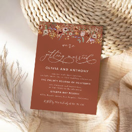 Terracotta Tiny Wildblume Wedding Zeremonie Einladung