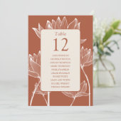 Terracotta Tischnummer Seekarte (Stehend Vorderseite)