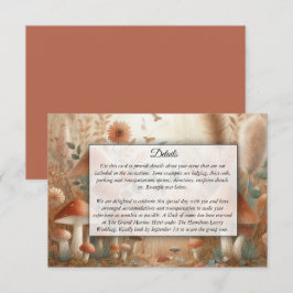 Terracotta Toadstool Magic Wedding Begleitkarte